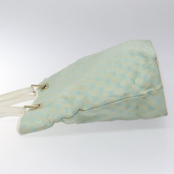 GUCCI GG Canvas Tote Bag Light Blue Gold 002 1098 Auth EC700 - Picture 4 of 16